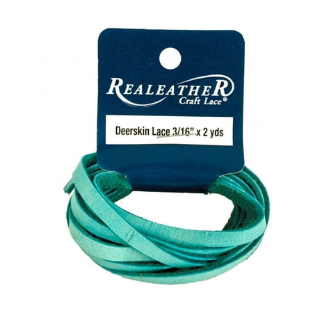 UPC: 0870192006407 | Realeather(R) Crafts Deerskin Lace 3/16 X2yd Packaged-Turquoise
