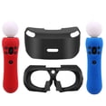 thumbnail image 1 of Étui de Protection en Silicone pour Verre 3D, Bouclier pour les Yeux pour PSVR PS VR Headset+ 2 Pcs Étui de Protection en Silicone pour Sony PS VR Move Motion Controller (Rouge-Bleu), 1 of 4