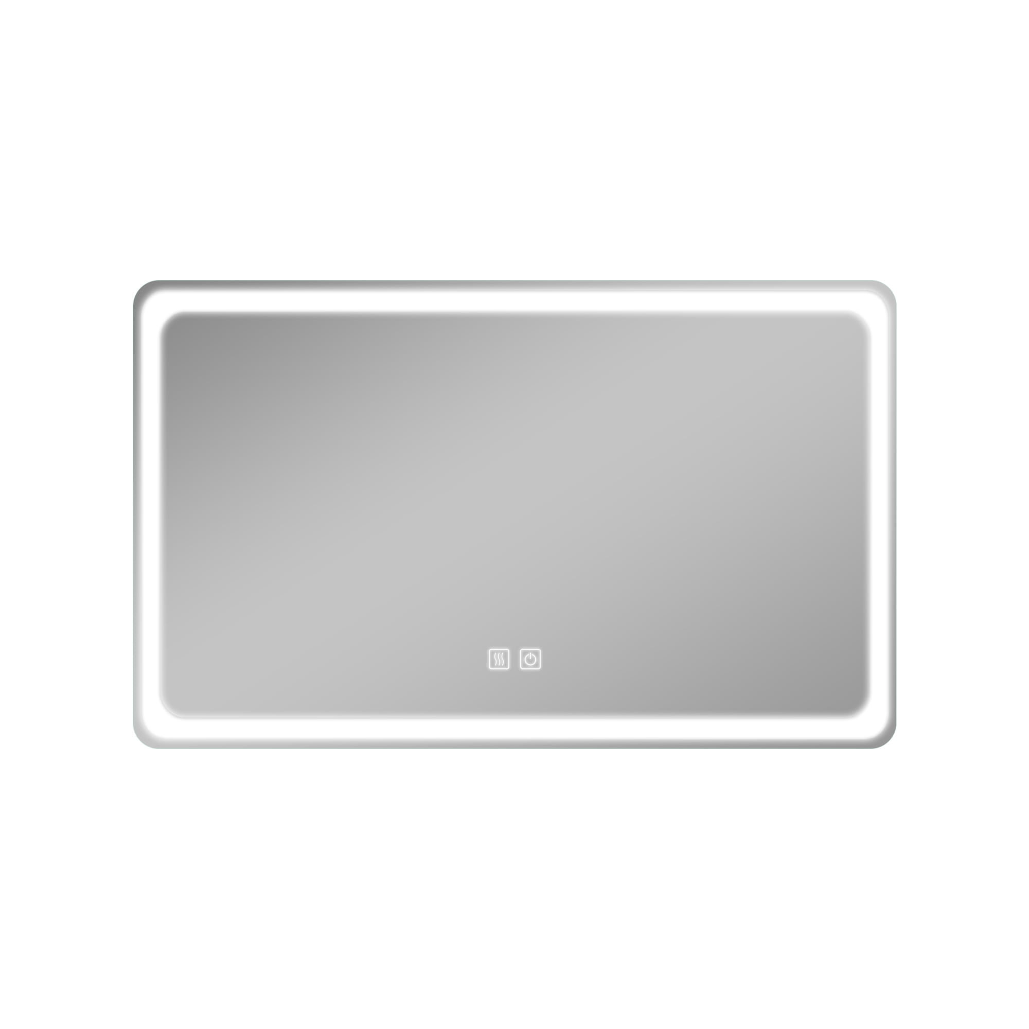 51"x31" LED Lighted Round Angle Wall Mounted Bathroom Mirror Modern Rectrangle Vanity Mirror with Anti-Fog,Silver