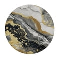thumbnail image 4 of WYYP Marble Gold Accents Black Marble Textured Background Round Table Cloth 100% Polyester Washable for Home Kitchen Outdoor Decoration White, 4 of 8