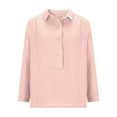 thumbnail image 6 of SDNall Women‘s V-Neck Button Down Shirt, Long Sleeve Stretchy Casual Top with 5% Spandex, 6 of 8