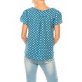 thumbnail image 3 of Women's Polka Dot Overlapping Short Sleeve Ribbon Accent Top, 3 of 5