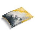 4 Pieces Duvet Cover Set Queen Size, Abstract Yellow Beige Black Ombre ...
