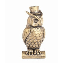Elegant Brass Owl Figurine for Desktop Decoration - Unique Home and Coffee Table Ornament for Living Spaces