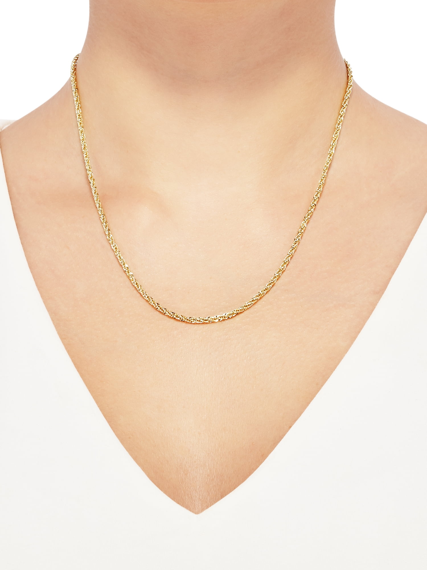 Brilliance Fine Jewelry 10K Yellow Gold Infinity 2.45MM Hollow Rope Necklace, 20"  (图4)
