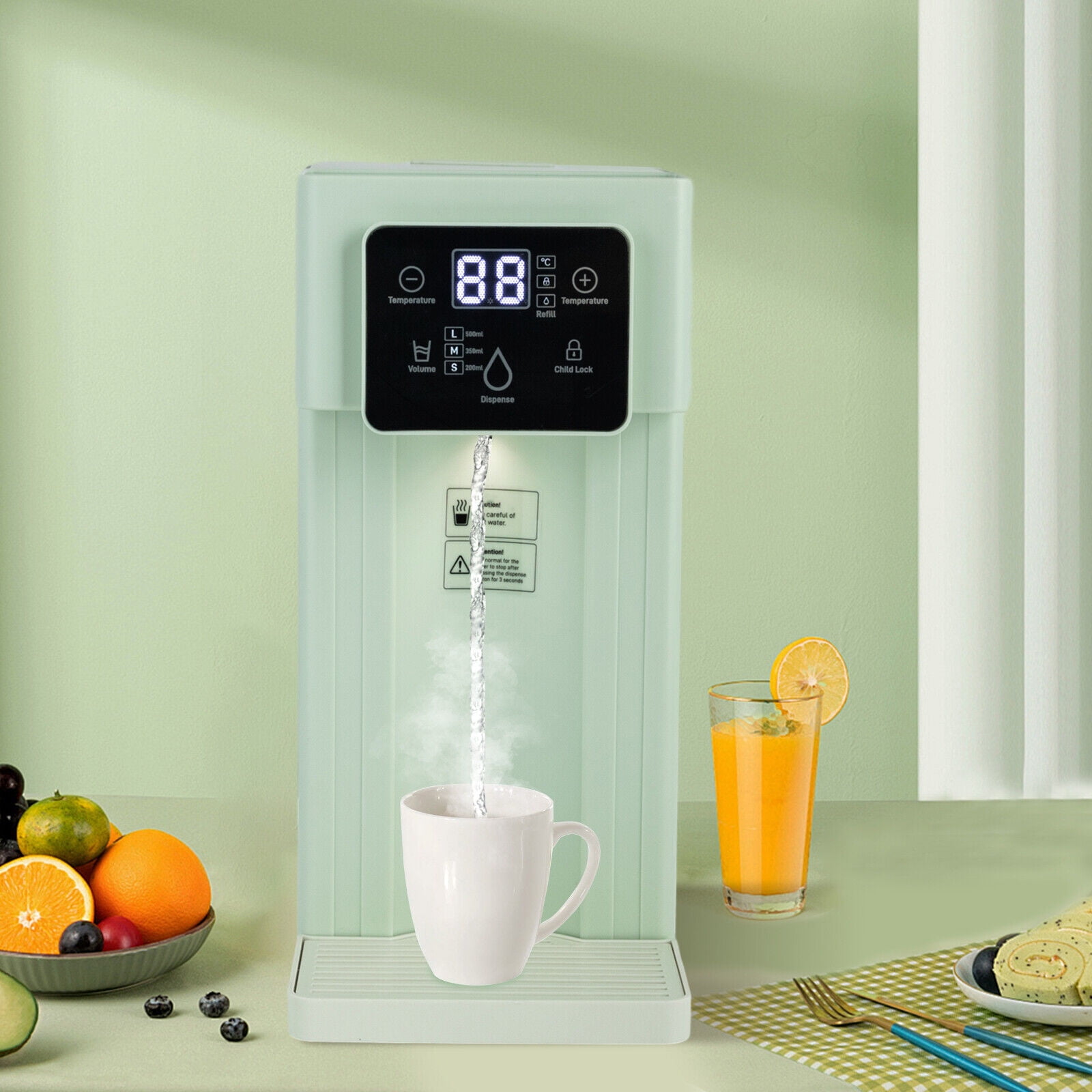 3L 1500W Instant Hot Water Dispenser w/45dB Silent Mode & Child Lock, 3-Temp Control for Office/Kitchen