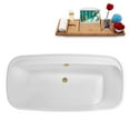 thumbnail image 2 of 59" Streamline N2060BBR Soaking Freestanding Tub and Tray With Internal Drain in Brushed Brass, 2 of 8