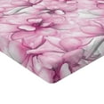 thumbnail image 4 of Ambesonne Floral Fitted Sheet, Romantic Magnolia Flowers, Full Size, Pink and Pale Grey, 4 of 5