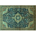thumbnail image 1 of Ahgly Company Machine Washable Indoor Rectangle Persian Turquoise Blue Traditional Area Rugs, 7' x 9', 1 of 4