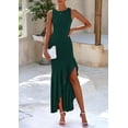 thumbnail image 3 of Vestido largo PRETTYGARDEN 2025 sin mangas con volantes verde oscuro, 3 of 8