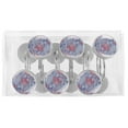 thumbnail image 5 of Blue and Pink Floral Shower Curtain Hooks（Set of 12）for Home Hotel Shower Rods Bathroom Crystal Glass Print Stainless Steel Round Curtain Hooks, 5 of 5
