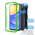 thumbnail image 3 of Njjex Phone Cases for Samsung Galaxy A15 6.5" 5G 2024, [Buit-in Temerped Glass Screen Protector] Combo Holster Belt Clip [Heavy Duty] [Kickstand] Full-Body Rugged Holster Case（Green), 3 of 8