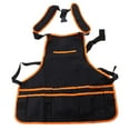 thumbnail image 2 of Adjustable Unisex Tool Apron Black Heavy Apron for Woodworking Orange, 2 of 8