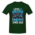 thumbnail image 5 of Level 11 Unlocked Awesome Since 2010 Men'S Basic Short Sleeve T-Shirt Dark Green Medium, 5 of 5