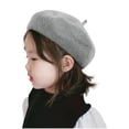 thumbnail image 2 of RKSTN Baby Hat Wool Beret Solid Color Travel Beach Trips Casual Versatile Toddler Hats Boys (Gray ,2 Years), 2 of 6