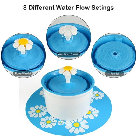 1.6 L Flower Style Automatic Dog and Cat Water Fountain With Flower Mat,