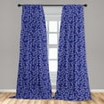 thumbnail image 5 of Ambesonne Floral Curtains, Leaves Minimalist Bitonal, Pair of 28"x95", Dark Lavender Pale Grey, 5 of 5