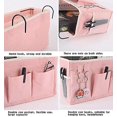 thumbnail image 4 of Bedside Caddy, 2 Pack Bedside Organizer Caddy Hanging Storage for Dorm Rooms Bed Rails Bunk Hospital Beds Crib (Pink), 4 of 5