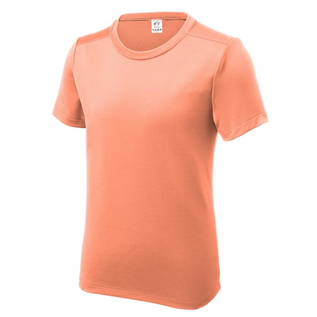 Gravity Threads UV Protection Poly Pro Youth Tee, Soft Coral L