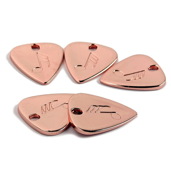 COMPUKAS 5Pack Metal Guitar Pick Plectrums Rose Gold Pink For present Giving Performance Music Practice