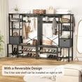 thumbnail image 7 of Homieasy Hall Tree with Bench, 71’’ Coat Rack with Shoe Storage, 5 in 1 Large Entryway Bench with 5-Tier Shelves, Fabric Storage Basket, Side hooks, Black Oak, 7 of 7