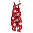 thumbnail image 1 of Combinaison de Noël pour Femmes Imprimé Bonhomme de Neige Bretelles Réglables Jambes Larges Combinaison Ample, 1 of 5