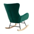thumbnail image 5 of Nursery Rocking Chair for Baby Toddler Kids, Modern Velvet Fabric Upholstered Recliner Chair Rocker Chair with High Backrest & Armrest, Accent Chair Lounge Armchair for Living Room Bedroom, Green, 5 of 7