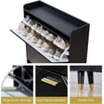 thumbnail image 4 of Vinform Shoes Cabinet with 2 Flip Drawers for Narrow Entryway, Shoe Storage Cabinet Wood Shoe Rack Organizer for Hallway Living Room (Black), 4 of 9