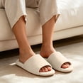 thumbnail image 4 of uublik Woman Slippers Open-Toe Slippers Soft Indoor Shoes Indoor/Outdoor Slippers, Beige, 4 of 7