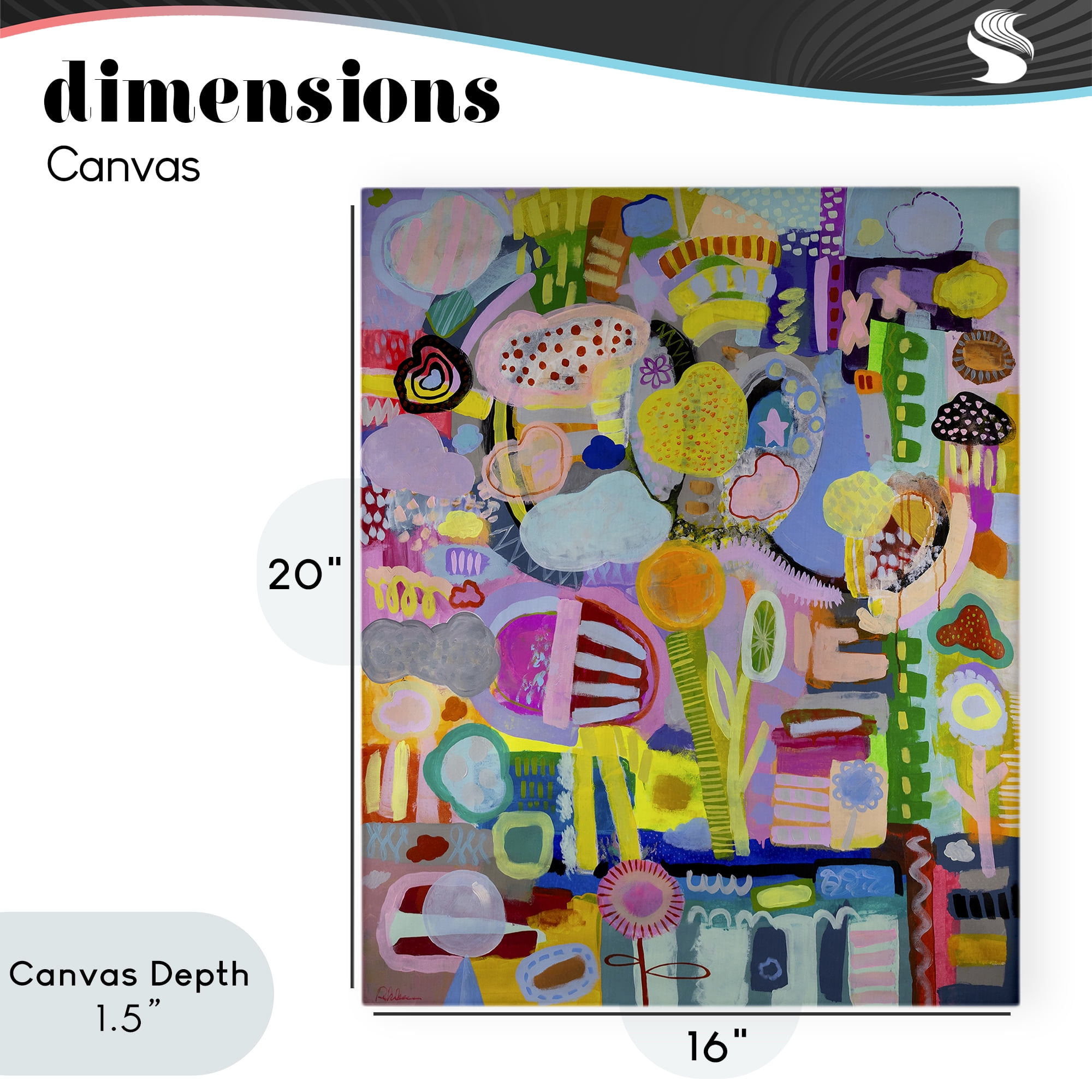 Stupell Industries Big Happy Whimsical Collage Canvas Wall Art, design by Mary Robertson