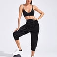 thumbnail image 3 of Gibobby Conjunto de pantalones de yoga Trajes de yoga para mujer Conjunto de 2 piezas Chándales de entrenamiento Sujetador deportivo Legging de cintura alta R(Negro,XL), 3 of 3