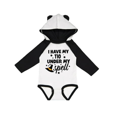 

Inktastic I Have My Tio Under My Spell with Cute Witch Hat Gift Baby Boy or Baby Girl Long Sleeve Bodysuit