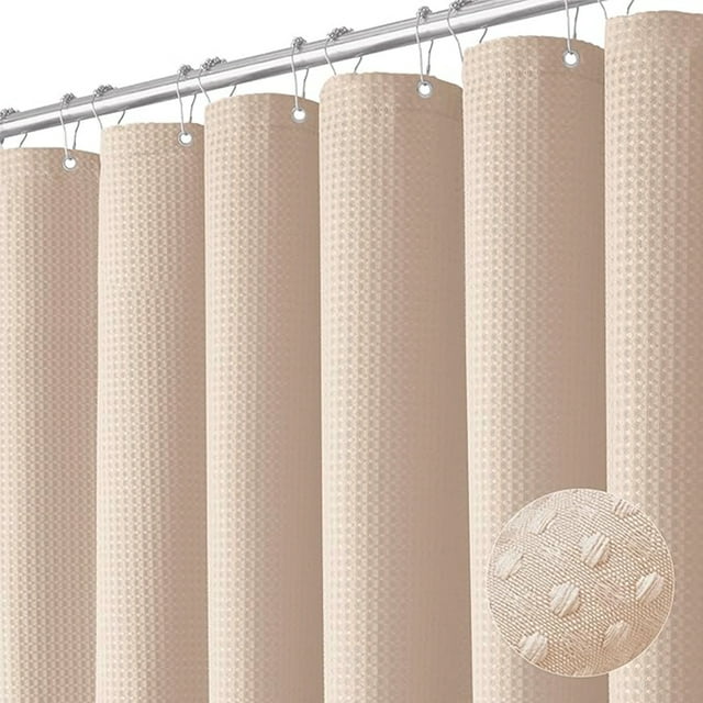 XmhyTop-A Cortina de ducha moderna con textura, poliéster premium, 180 x 180 cm, decorativa y funcional para baños, 1 pieza, rosa claro.