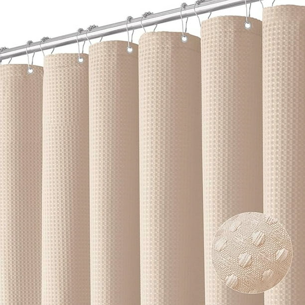 XmhyTop-A Cortina de ducha moderna con textura, poliéster premium, 180 x 200 cm, decorativa y funcional para baños, 1 pieza, rosa claro.