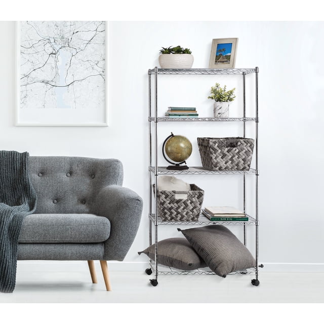 Seville Classics 5-Tier Shelving Unit, 60" H x 30" W x 14" D