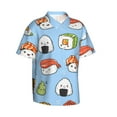thumbnail image 2 of Haiem Kawaii Sushi Printed Hawaiian Shirt for Men - Men’s Casual Beach Summer Shirts - Stretch Fabric with Modern Fit-Medium, 2 of 9
