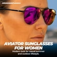 thumbnail image 2 of grinderPUNCH Polarized Aviator Sunglasses Men Women Retro Vintage Pilot Sun Glasses UV400 Protection - Purple, 2 of 9