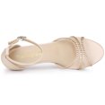thumbnail image 4 of BLISSFUL STEP Women's Satin Rhinestone Stiletto Heel Sandals, 4 of 6