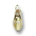 thumbnail image 2 of FLORAL Elena Women's Wide Width Rhinestone Jewel Buckle Closed Toe Slingback GOLD 8, 2 of 6