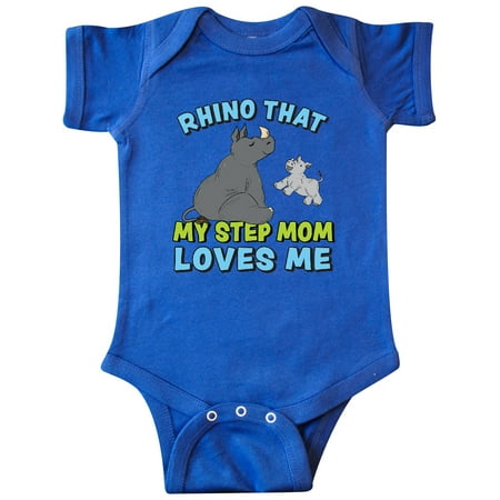 

Inktastic Rhino That My Stepmom Loves Me with Cute Rhinos Gift Baby Boy or Baby Girl Bodysuit