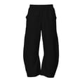 thumbnail image 5 of Hurxie Women’s Hiking Cargo Pants – Lightweight Wide Leg Outdoor Pants with Pockets, High Waisted Drawstring Streetwear Black,2XL, 5 of 7