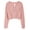 Pink, variant on Women's Cropped Sweater Long Sleeve Eyelet Cable Lace Up Goth Crop Tops