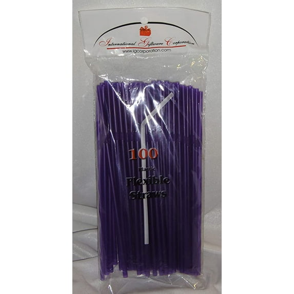 Straws - 10,000 Purple Flex / Flexible Drinking Straws - Luau - Wedding Reception - Party Supplies - Flexible Bendy Straws