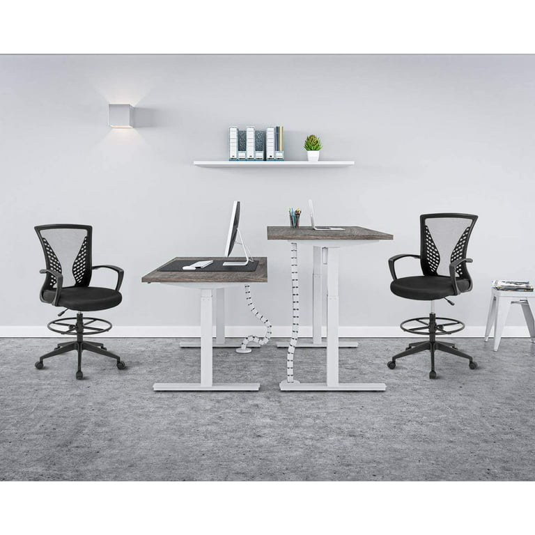 BOJUZIJA Drafting Tall Office Standing Computer Desk Chair with