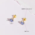 thumbnail image 4 of 14k Yellow Gold Girls Simulated Alexandrite Birthstone Heart Screw Back Earrings, 4 of 6