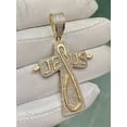 thumbnail image 4 of Simulated 2.50Ct Round Cut Diamond Men Cross Silver Pendant 14k Yellow Gold Over, 4 of 4