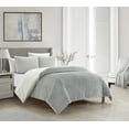 thumbnail image 2 of Fargo 5 Piece Comforter Set Microplush Channel Quilted Solid Micromink Backing , Twin, Grey, 2 of 2