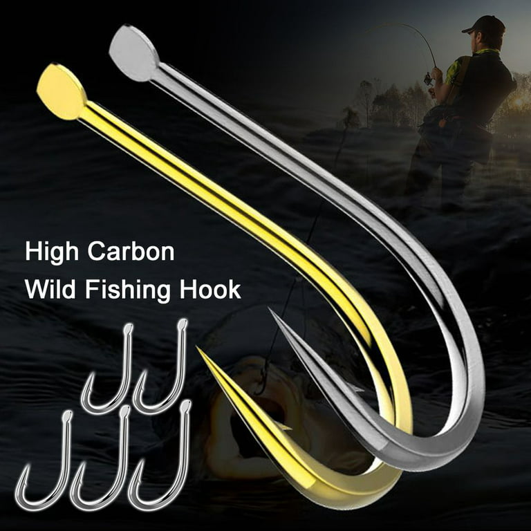 500pcs 1# 2# 3# 4# 5# Fishing Gear Outdoor High-Carbon Steel Fishing Circle  Hook Fishing Tackle Hook Crooked Barbs Fish Hooks 4 