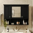 thumbnail image 3 of Euroco Wall-Mounted Bathroom Medicine Cabinet with Mirror, Adjustable Shelves, Waterproof MDF, Space-Saving Storage for Bathroom, Bedroom or Living Room, 35"x28.7", 3 of 9