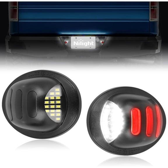 Nilight License Plate Lights Compatible with 1990-2003 2004 2005-2008 2009 2010 2011 2012 2013 2014 Ford F150 1999-2016 F250 F350 F450 F550 Super Duty with Red OLED Neon Tube 6000K White 2PCS Pack